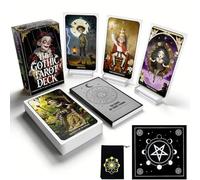 Powerful Gothic Tarot Cards Deck with Guide Book, 78 Daydream Style Tarot Cards for Beginners, Dark Tarot Deck with Velvet Cloth, Acrylic Stands & Storage Bag for Spiritual Gifts