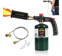 POWERFUL Grill Torch Charcoal Torch Lighter, Campfire Starter with stainless steel hose & hooks, Sous Vide,Kitchen torch,Grill & Cooking Propane Torch Charcoal Starter, BBQ Searing(Fuel Not Included)