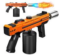 Powerful Grill Torch Gun, Adjustable Flamethrower Blowtorch for BBQ, Camping, Charcoal Lighter & Fire Starter - Tank not Included (Orange)