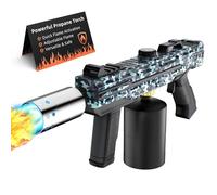 Powerful Grill Torch Gun, Adjustable Flamethrower Blowtorch for BBQ, Camping, Charcoal Lighter & Fire Starter - Tank not Included (Camouflage)