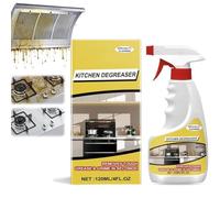 Powerful Kitchen Degreaser - Spray, Kitchen Heavy Oil Cleaner, Multifunctional Powerful Kitchen Foam Cleaner Spray, Kitchen Cleaner Spray Oil Stain Remover for Oven, Stove, Range Hood, 120ML