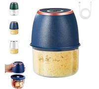 Powerful Large-Capacity Electric Food Chopper - Robust Motor, Portable Small Food Processor,Smart Design & Stainless Steel Blades, Kitchen Gadgets for Meat, Onion, Vegetables, Fruits (Blue,350ml)