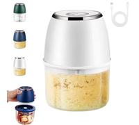Powerful Large-Capacity Electric Food Chopper - Robust Motor, Portable Small Food Processor,Smart Design & Stainless Steel Blades, Kitchen Gadgets for Meat, Onion, Vegetables, Fruits (White,300ml)