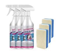 Powerful Limescale Remover Spray - No Rinse Bathroom Cleaner Foam for Shower, Toilet & Sink | Fast Acting, Multi-Surface Bath Cleaner Spray, Gentle Formula (3PC)