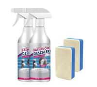 Powerful Limescale Remover Spray - No Rinse Bathroom Cleaner Foam for Shower, Toilet & Sink | Fast Acting, Multi-Surface Bath Cleaner Spray, Gentle Formula (2PC)