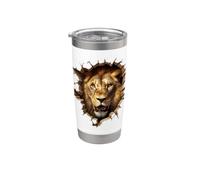 Powerful Lion Head Emerging Cracked Wall Stainless Steel Insulated Tumbler