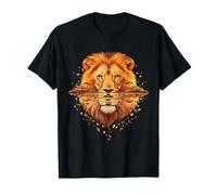 Powerful Lion Savanna Reflection Wildlife Depth Nature Art T-Shirt