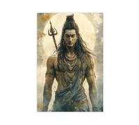 Powerful Lord Shiva- Divine Hindu God Art Canvas Poster Wall Art Decor Print Picture Paintings for Living Room Bedroom Decoration 16x24inch(40x60cm)