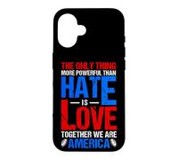 POWERFUL LOVE OVER HATE Football Unity Statement Case for iPhone 16