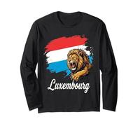 Powerful Luxembourg Lion Flag Patriot Design Long Sleeve T-Shirt