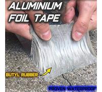 Powerful Magical Repair Tape, Super Waterproof Tape, Butyl Rubber Aluminium Foil Tape, for Roof Leak, Surface Crack, Window Sill Gap, Pipe Rupture (1.2mm*5cm*10m)