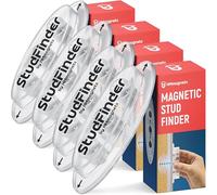 Powerful Magnetic Stud Finder PRO (Upgraded Version) Reinforced with 3 Neodymium Magnets - Durable, No-Battery Stud Detector Tool - Effortless, Deep Detection of Wood & Metal Studs in Walls | 4 Pack