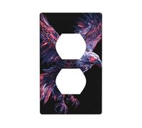 Powerful Metallic Eagle Neon Outlet Cover Light Switch Cover Decorative 1 Gang Wall Plate for Kitchen Room Bathroom Size 7x11.4cm