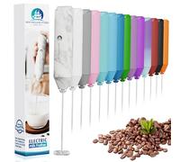 Powerful Milk Frother Handheld Foam Maker, Mini Whisk Drink Mixer for Coffee, Cappuccino, Latte, Matcha, Hot Chocolate, No Stand, Marble