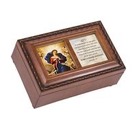 Powerful Mother Mary Undoer Wood Finish Small Jewelry Music Box Plays Ave Maria