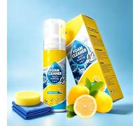 Powerful & Multipurpose Car Interior Foam Cleaner,4-in-1 Multi-Foam Cleaner for CarI nterior,Bathroom Tiles,Sofa Upholstery,Lemon Fresh Scent,Quick Spray & Wipe All Purpose Waterless Detailer (1 Set)