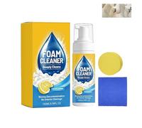 Powerful & Multipurpose Car Interior Foam Cleaner, All-Purpose Rinse-Free Foam Cleaner Spray with Wipe Sponge, Leather Car Interior Seat Foams Stain Remover for Vehicles (Yellow A 1set)