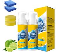Powerful & Multipurpose Car Interior Foam Cleaner, Quick Spray & Wipe All Purpose Waterless Detailer, Multi-Purpose Foam Cleaner, Deep Penetration Rich Foaming Stain Remover for Car & Home (2PC)