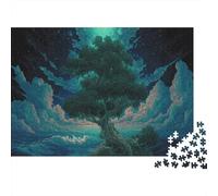 Powerful Ocean Cliff Tree Puzzles 1000 Piece Puzzle Challenge Toy Adults And over 12 Years Old Family Fun Puzzle Educational Challenge Home Decoration Gift 52x38cm/1000pcs