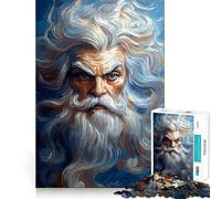 Powerful Old Man Portrait Jigsaw Puzzles for Adults 1000 Piece Memory Boost Cozy Time Pattern Assembly Santa Wish List (38x26cm)