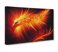 Powerful Phoenix Bird Canvas Print | Gallery Wrapped 30mm Frame Wall Art | 30x20 inches | Ready to Hang | Contemporary Animals Picture | Living Room Bedroom Lounge Office