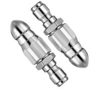 Powerful Pipe Cleaning and Unclogging Nozzle Kit 2pcs Stainless Steel Sewer Jetter Nozzle for 1/4 Quick Connector 5000 PSI High Pressure Drain Washer Jet for Household Pipe and Hose Cleaning Tool