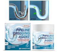 Powerful Pipe Dredging Agent for Kitchen & Toilet, Fast-Acting Drain Clog Remover Powder | Dissolves Hair, Grease & Blockages | Eliminates Bad Odors|260g Heavy Duty Sink,Shower,Tub & Toilet Unclogger