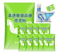 Powerful Pipe Dredging Agent, High Speed Drain Cleaner Foaming Powder, Pipeline Dredging Agent, Fast Foaming, For Kitchen Quick Cleaning (10Pcs)