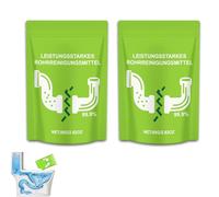 Powerful Pipeline Dredging Powder, Sink and Drain Cleaner Powder, Strong Cleaning Drain Cleaner Pipe Unblocker, Unclogging Agent Fast Foaming for Indoor Outdoor Quick Cleaning (2PCS)