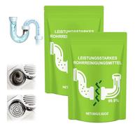 Powerful Pipeline Dredging Powder, Sink Drain Cleaner Pipe Unblocking, Powerful Pipe Dredging Agent, All-Purpose Dredge Deodorant for Toilet Kitchen Bathroom Shower (2PC)