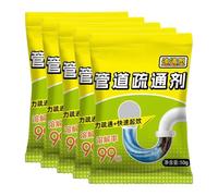 Powerful Pipeline Dredging Powder,Sink Drain Cleaner Pipe Unblocking,Strong Cleaning Drains Cleaners Pipe Unblockers, Unclogging Agents Fast Foaming for Indoor Outdoor Quick Cleanings (5PCS)