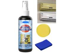 Powerful Plastic Yellowing Remover Spray Kit,Anti Oxidation Cleaner,Yellow Stain Remover & White Plastic Cleaner,Fast Acting Toilet & Heavy Duty Stain Cleaner,Plastic Yellowing Remover Restorer Spray