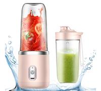 Powerful Portable Blender - 400ml Capacity Travel Blender with 6 Cutter Blades, USB Rechargeable, Includes 1 Water Bottle for Smoothies
