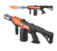 Powerful Propane Torch Gun, Adjustable Flame Thrower Gun, Kitchen Torch with Detachable Design, Flamethrower Blow Torch for BBQ, Searing Steak, Welding, Camping Charcoal Lighter(Tank Not Included)