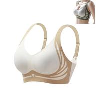 Powerful Push-Up Seamless Bra, Powerful Push up Bra Seamless Wireless Super Gather Support (Beige,XXL)