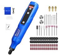Powerful Rotary Multi Tool, Mini Cordless Rotary Tool with LED Light, 5 Speed Adjustment 3000-18000RPM, Ergonomic Design, for Carving, Cutting, Sanding, Drilling, Polishing and DIY Crafts