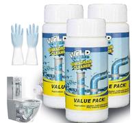 Powerful Sink & Drain Cleaner, 1/2/3 Pipe Dredge Deodorant,Powerful drain cleaner, Wild sink and DrainCleaner,Sink and drain cleaner Powder, for Kitchen Bathroom Toilet Shower (3PCS, gram, 110)