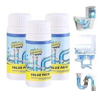 Powerful Sink & Drain Cleaner, Pipe Dredge Deodorant, Sink and Drain Cleaner Powder, Drain Clog Remover, Pipe Cleaners for Toilet Kitchen Bathroom Showe (3, 110g)