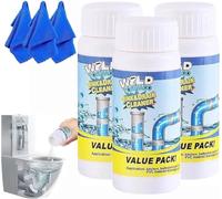 Powerful Sink & Drain Cleaner, Powerful Pipe Dredging Agent, Wild Sink And Drain Cleaner Powder, Foaming Cleaner And Unblocker, Pipe Dredge Deodorant Powder, For Kitchen Bathroom Toilet Shower (3Pcs)