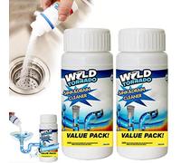 Powerful Sink & Drain Cleaner - Unclog Your Pipes with Foaming Drain Cleaner and Pipe Dredging Powder (2 Bot)