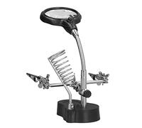 Powerful Soldering Station's Floral Stand with LED Light, Adjustable Clamp/Holder, 3.5 Compartment Large Lens, 12 Subject Small Lens for Exact DIY Tasks and Jewelry Appreciation, Iron + Plastic