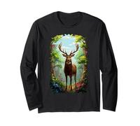 Powerful Stag Buck Deer Male Animal Wildlife Woods Long Sleeve T-Shirt