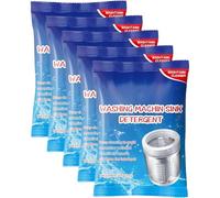 Powerful Stain Remover Washer Tank Cleaner, Powder Washing Machine Cleaner, Effective Washing Machine Cleaner for Top Load and Front Load Washers, Descaler for Drum, Tub & All Internal Parts (5Pcs)