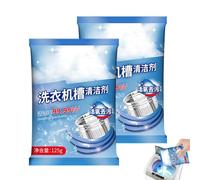 Powerful Stain Remover Washer Tank Cleaner, Powder Washing Machine Cleaner, Heavy Duty Stubborn Stain Cleaner, Deep Cleaning, Household Descaler for Drum, Tub and All Internal Parts (2PC)