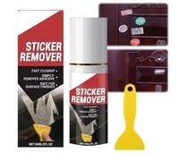 Powerful Sticky Stuff Remover Spray & Scraper Kit,60ml - Adhesive,Glue,Tape,Sticker, Label,Sealant Remover for Auto Detailing on Glass & Plastic,Easy to Use