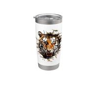 Powerful Tiger Emerging Cracked Wall Effect Stainless Steel Insulated Tumbler