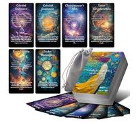 Powerful Time Oracle Cards, Cosmic Timing Oracle Cards Deck with Meanings on Them, Divine Timing Oracle Tarot Cards for Beginner, Predict Time (brown)