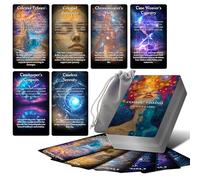 Powerful Time Oracle Cards, Cosmic Timing Oracle Cards Deck with Meanings on Them, Divine Timing Oracle Tarot Cards for Beginner, Predict Time (Black)