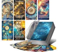 Powerful Time Oracle Cards, Divine Timing Tarot Deck with Meanings on Them, Oracle Cards for Beginners, with Love, Energy, Soulmate, Work, Friendship, Spirit and Past Life (Blue)