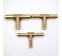 Powerful Tools Brass Barb Hose Fitting T/Y/X Type Air Water Fuel Gas Hose Joiner Connector VARIOUS SIZE (T PIECE 19MM)